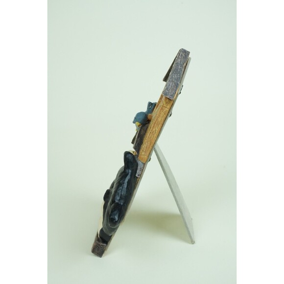 Figi Graphics 1995 10.5" Picture Frame - Adorable Cat on Bird House Design - Picture 3 of 5